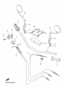 WR450F Steering handle & cable
