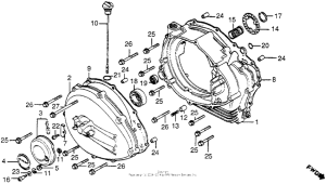 CM400 Cm400a right crankcase cover + torque converter ca...