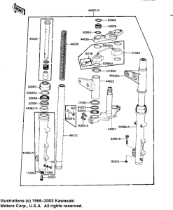 KZ1100 Вилка передней оси