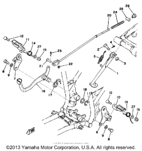 TY175B Stand - footrest - brake pedal