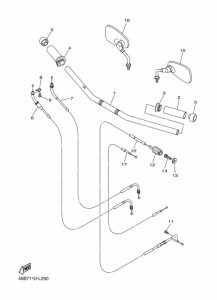 XV250 Steering handle & cable