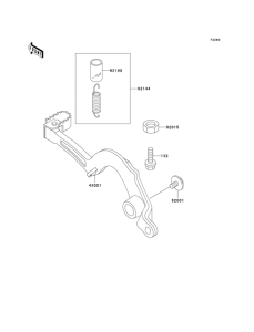 KX500 Педаль тормоза