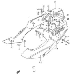 RG125 Обтекатель задний