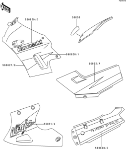 EX250 Decals(green)(ex250-f13 / 14)