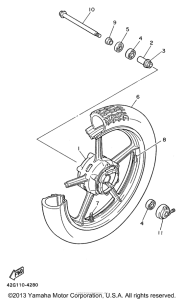 XV750HC1 Переднее колесо
