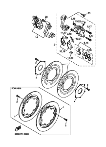 XVS1100A XVS11ACEX Передний суппорт