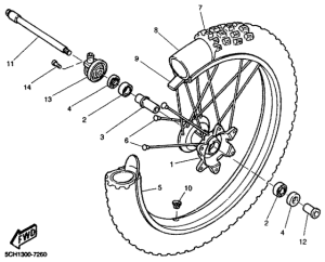 TT600R Переднее колесо