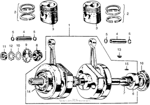 CL72 Коленчатый вал и поршни