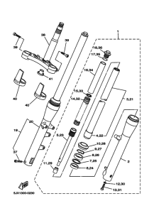 XVS125 Вилка передней оси