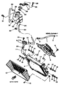 RD500LC Radiator. hose