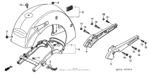 VTX1800N1 Rear fender + grab rail (2)