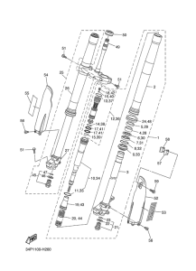 YZ250F Передняя вилка