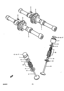 GS850 Распределительный вал-клапаны