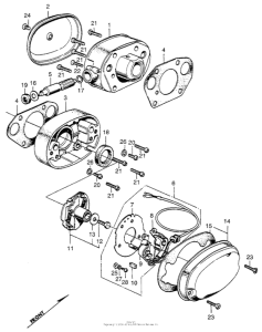 CL350 Cylinder head side cover + points + advancer
