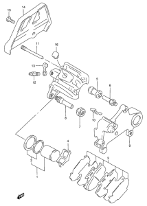 RMX250 Задний суппорт
