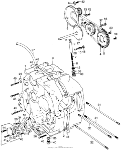 ST90 Crankcase + cam chain tensioner