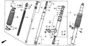 CR125R Вилка передней оси