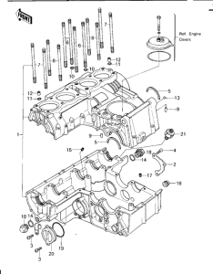 KZ1000 Картер двигателя
