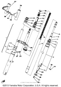 RD400E Передняя вилка
