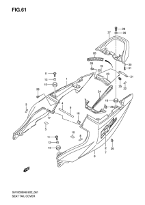 SV1000 Обтекатель сидения