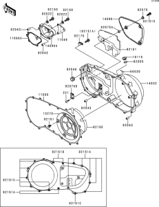  Right engine cover(s)(vn1500-h1)