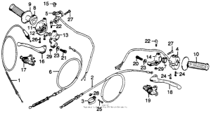 MR250 Handle grip + cables + switches
