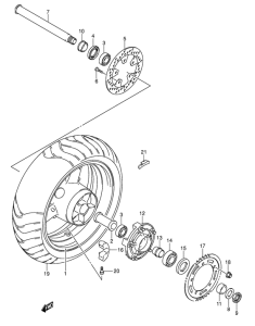 SV1000 Rear wheel complete assy