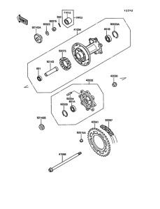 KL650 Задняя ступица колеса