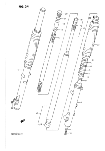 DR650 Вилка передней оси