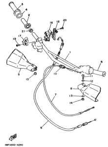 WR200R Steering handle. cable