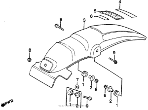 CR125R Задний бампер