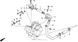 VFR750F Патрубки охлаждения
