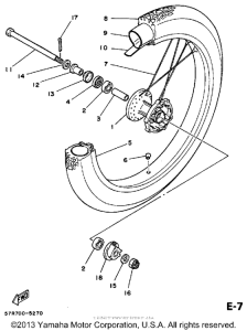 XT350NC (CA ED.) Переднее колесо