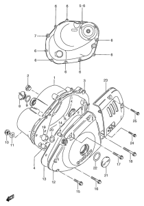 GS125 Crankcase cover ass`y  (v