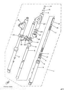 YB100 Передняя вилка