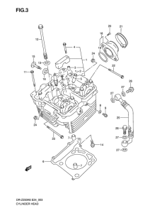 DR-Z250 Головка цилиндров
