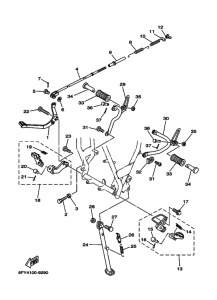 TW200E Support & repose pied