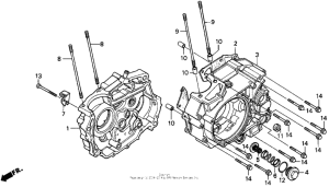 XR200R Картер двигателя
