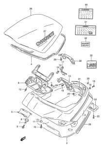 GSX250 Крышка багажника и замок