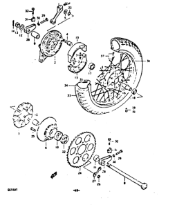 GS550 Rear wheel complete assy