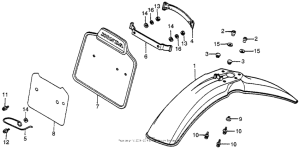 XR100 Front fender + front numberplate 82