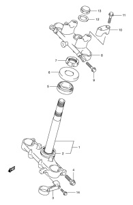 DR-Z125 Траверса нижняя