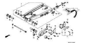 CR125R Rear fork / drive chain