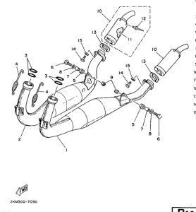 TZ250T Выхлопная система