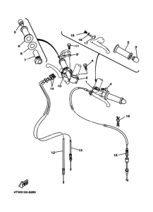 TZ250 Рулевой рычаг кабель