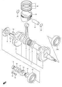 DR-Z250 Вал коленчатый
