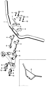 CB350 Handlebar + top bridge