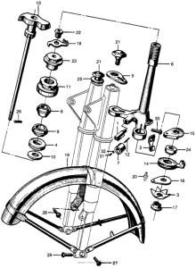 CB72 Steering stem + front fender