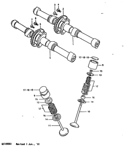 GS1000 Распределительный вал-клапаны