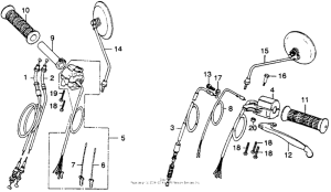 CB360 Handle switch + lever